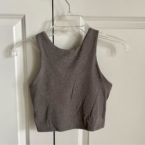 Athleta Cropped Racerback Tank Gray XS